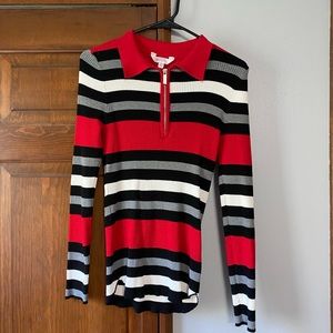 NOBO | No Boundaries Half Zip Striped Sweater/Shirt